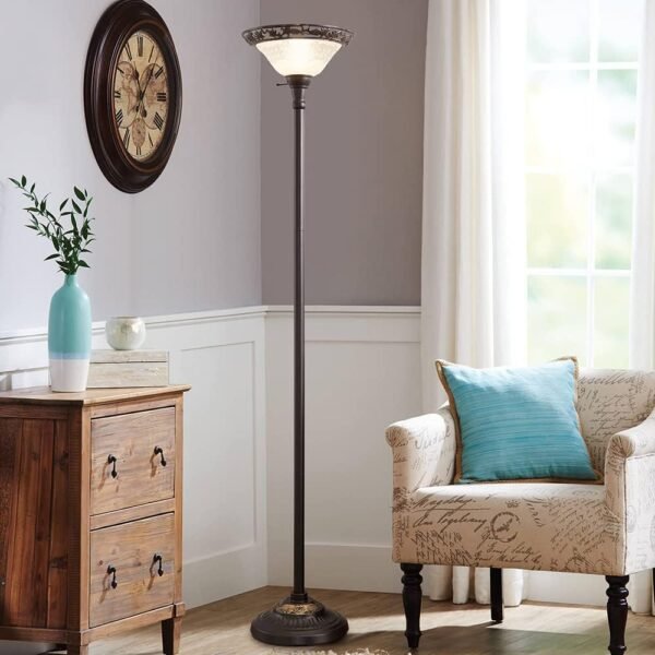Vintage 70" Rustic Floor Lamp with Nightlight