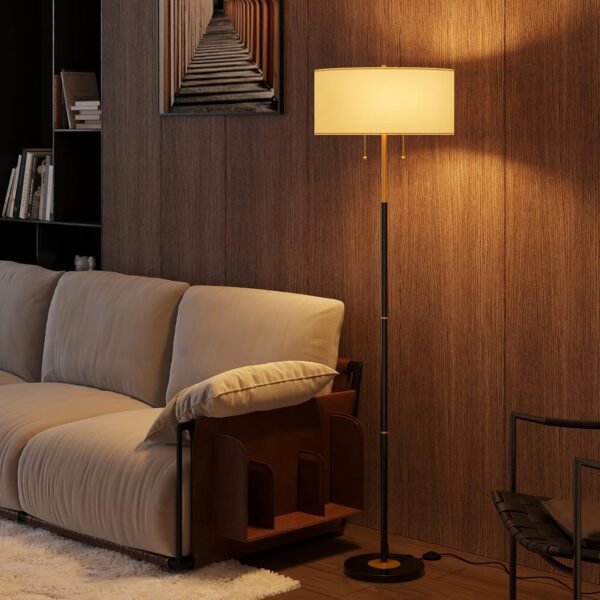 Karjoefar Mid Century 2-Light Floor Lamp